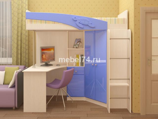 кровать Бемби МДФ чердак (фасад 3D)